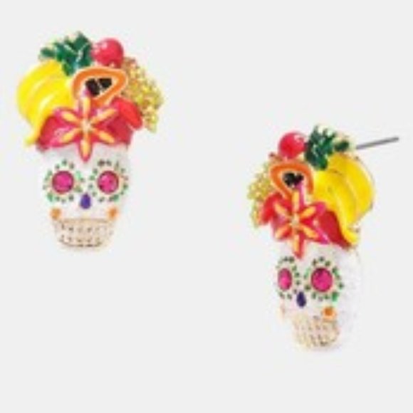 Betsey Johnson Jewelry - Betsey Johnson RIO SKULL EARRINGS